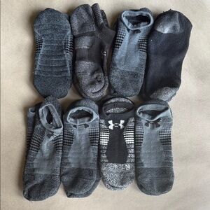 Under Armour Black and Gray Athletic Socks with Reinforced Heel